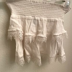 White Ruffle mini skirt